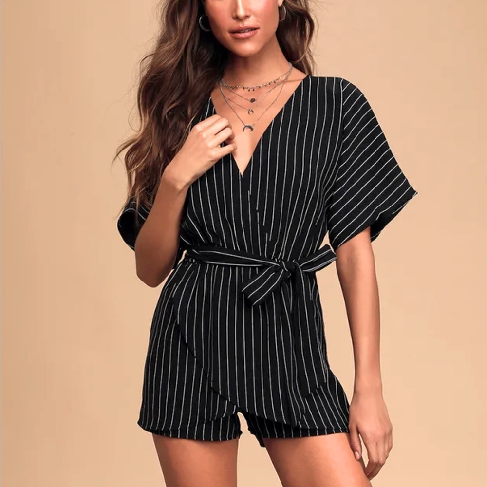 LULU'S GONE TO SEA STRIPED ROMPER SZ S
